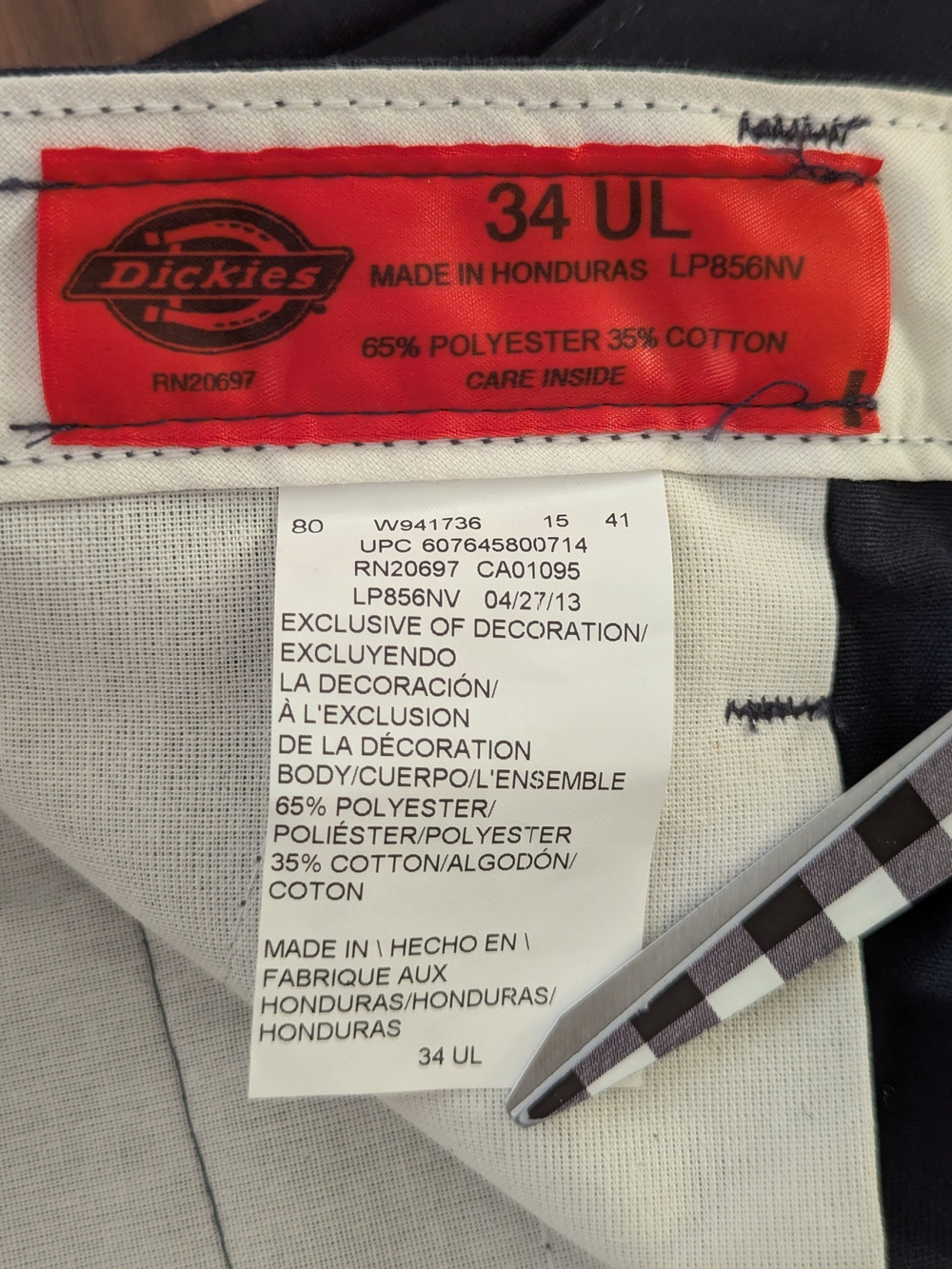 Dickies Men’s Black Work Pants - Classic Fit - Picture 5 of 5